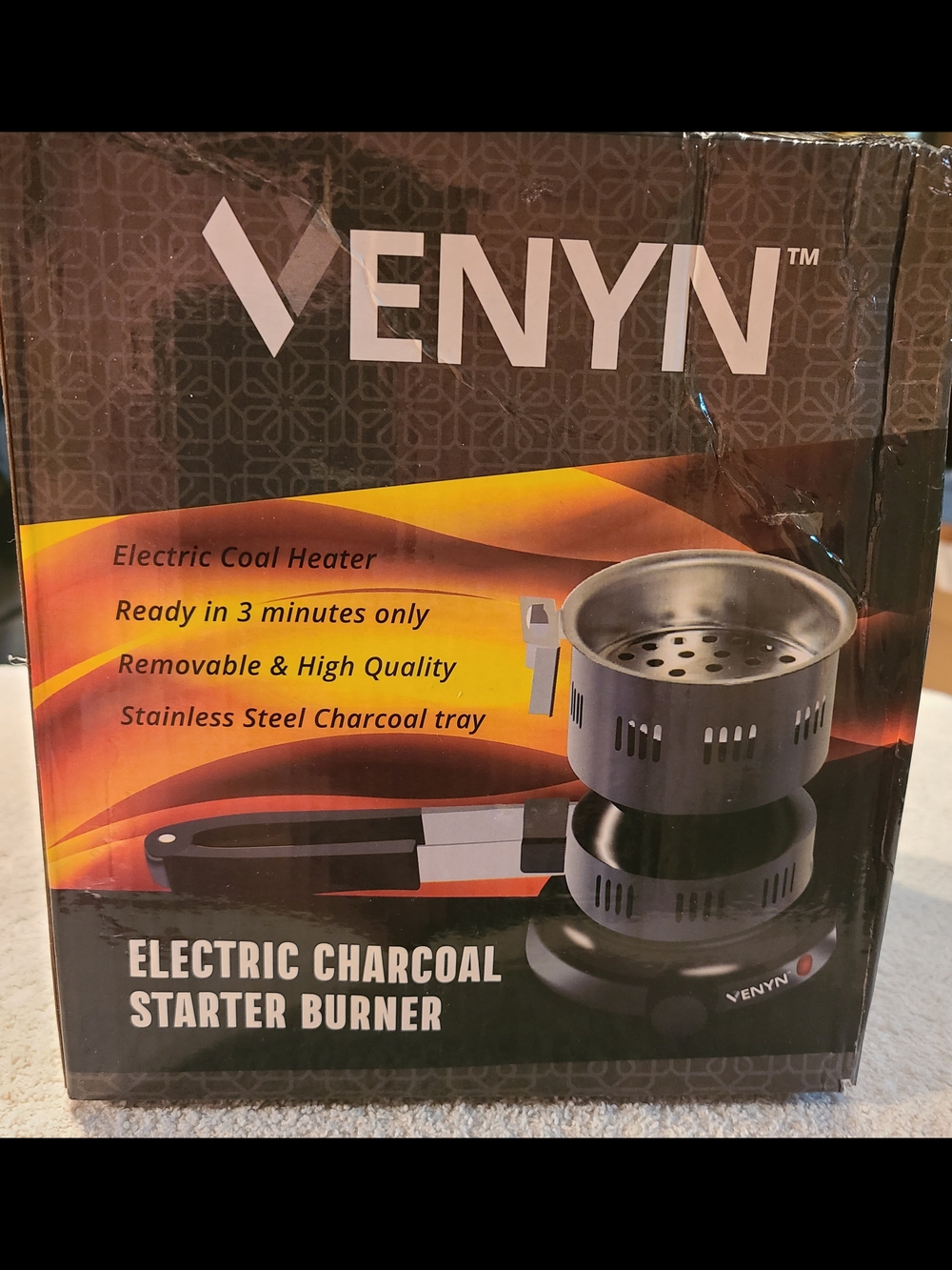 NWT VENYN Electric Charcoal Starter Burner - Black